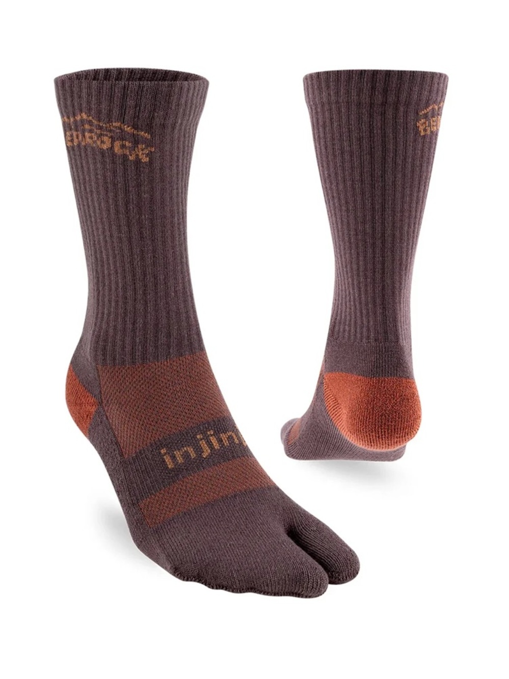 Bedrock Sandals Crew Performance Split-Toe Socks (Dusty Plum)